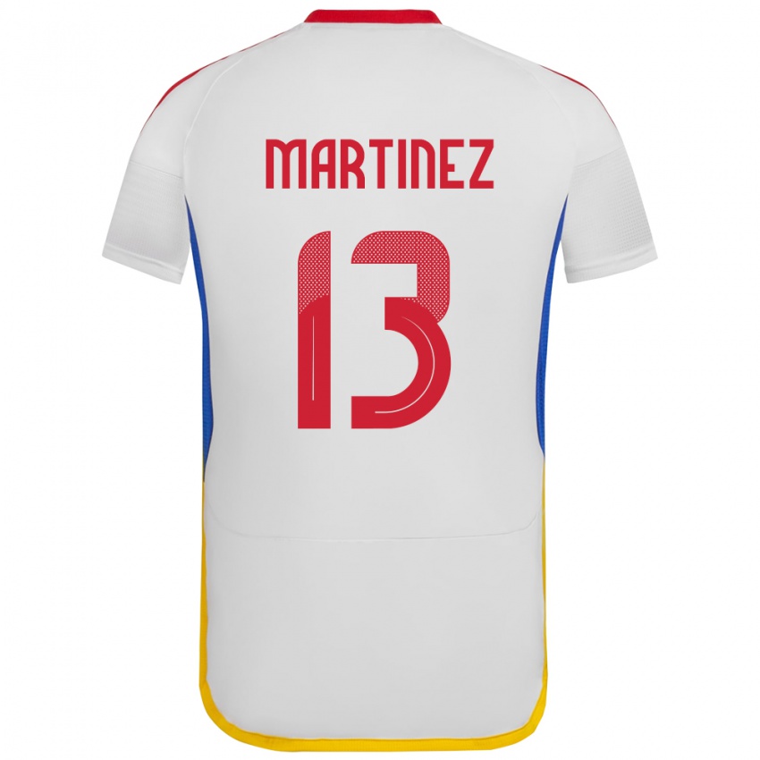 Hombre Camiseta Venezuela José Martínez #13 Blanco 2ª Equipación 24-26 La Camisa