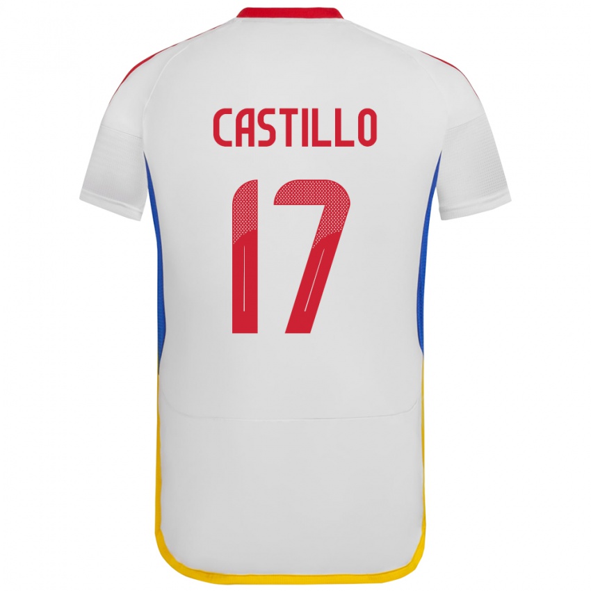 Hombre Camiseta Venezuela Edson Castillo #17 Blanco 2ª Equipación 24-26 La Camisa