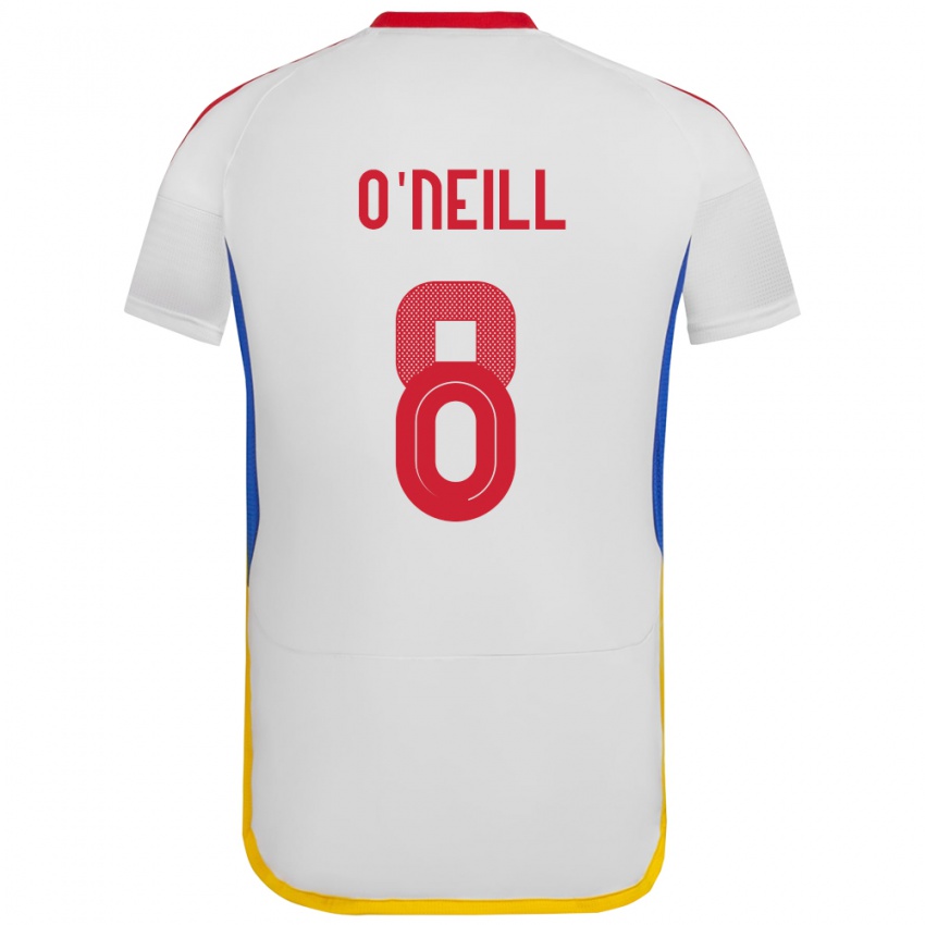 Hombre Camiseta Venezuela Sonia O'neill #8 Blanco 2ª Equipación 24-26 La Camisa