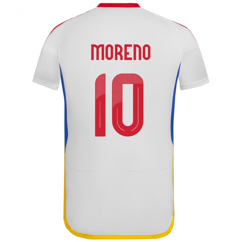 Hombre Camiseta Venezuela Yerliane Moreno #10 Blanco 2ª Equipación 24-26 La Camisa