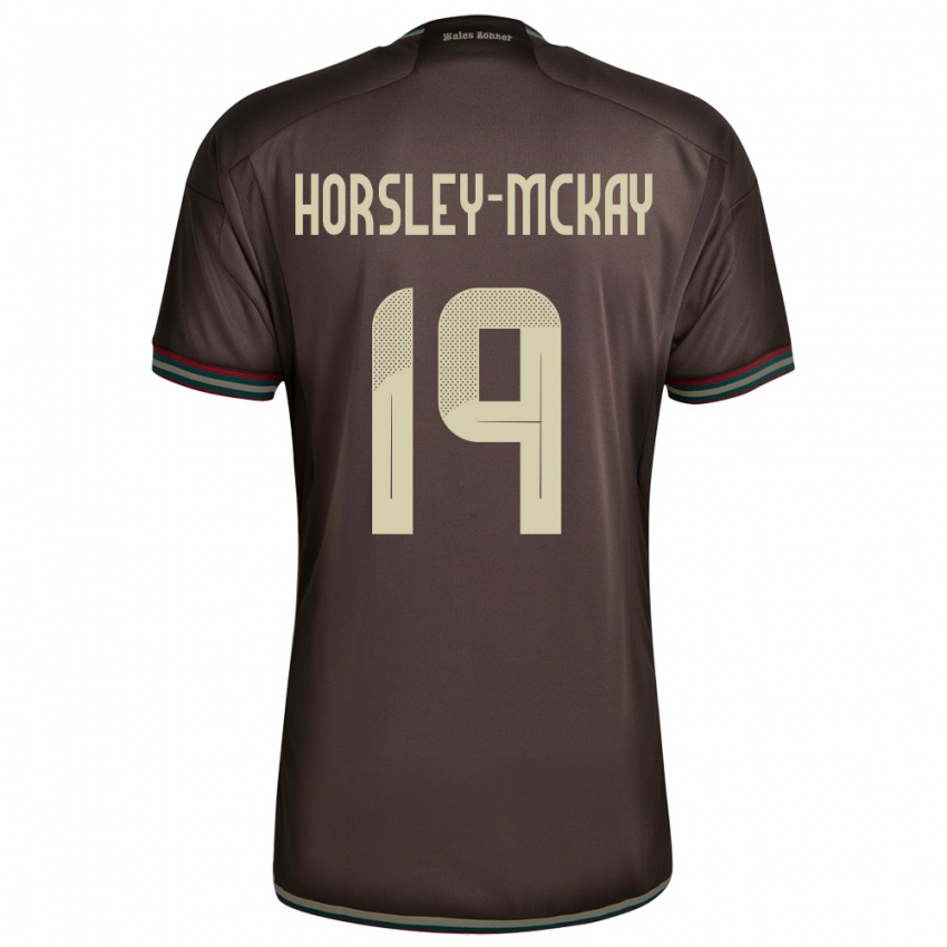 Hombre Camiseta Jamaica Kyron Horsley-Mckay #19 Marrón Noche 2ª Equipación 24-26 La Camisa