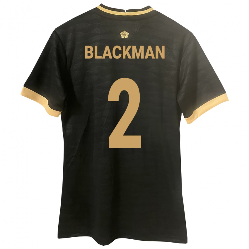 Hombre Camiseta Panamá César Blackman #2 Negro 2ª Equipación 24-26 La Camisa