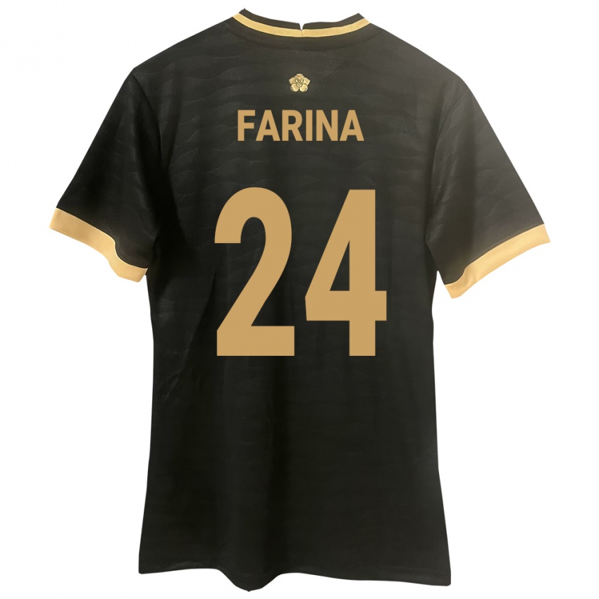 Hombre Camiseta Panamá Edgardo Fariña #24 Negro 2ª Equipación 24-26 La Camisa