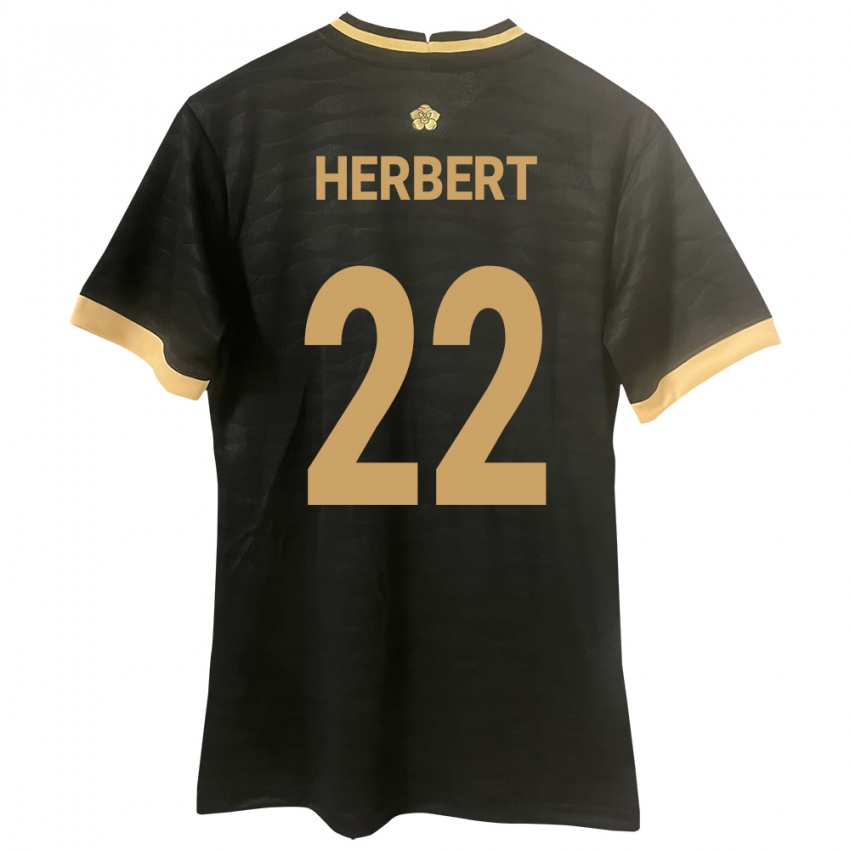 Hombre Camiseta Panamá Antony Herbert #22 Negro 2ª Equipación 24-26 La Camisa