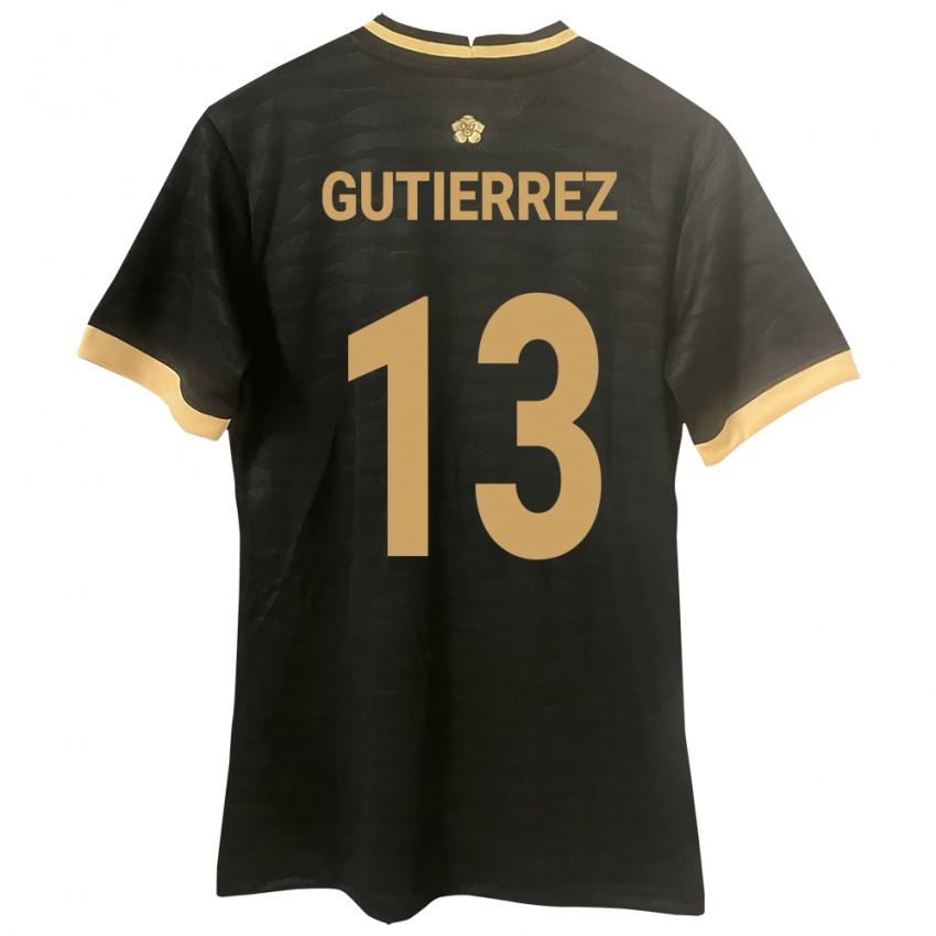 Hombre Camiseta Panamá Mickeylis Gutiérrez #13 Negro 2ª Equipación 24-26 La Camisa