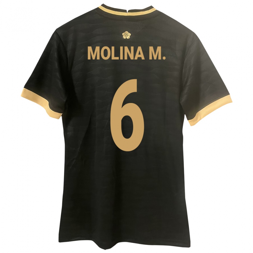 Hombre Camiseta Panamá Mariana Molina #6 Negro 2ª Equipación 24-26 La Camisa