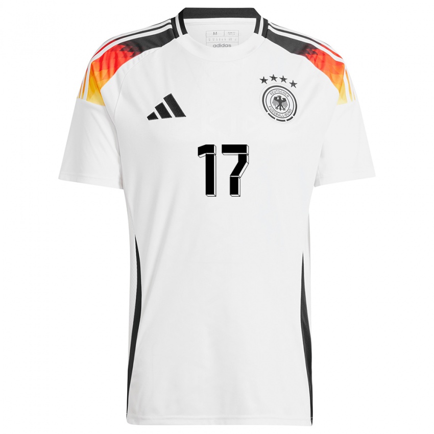 Mujer Camiseta Alemania Florian Wirtz #17 Blanco 1ª Equipación 24-26 La Camisa