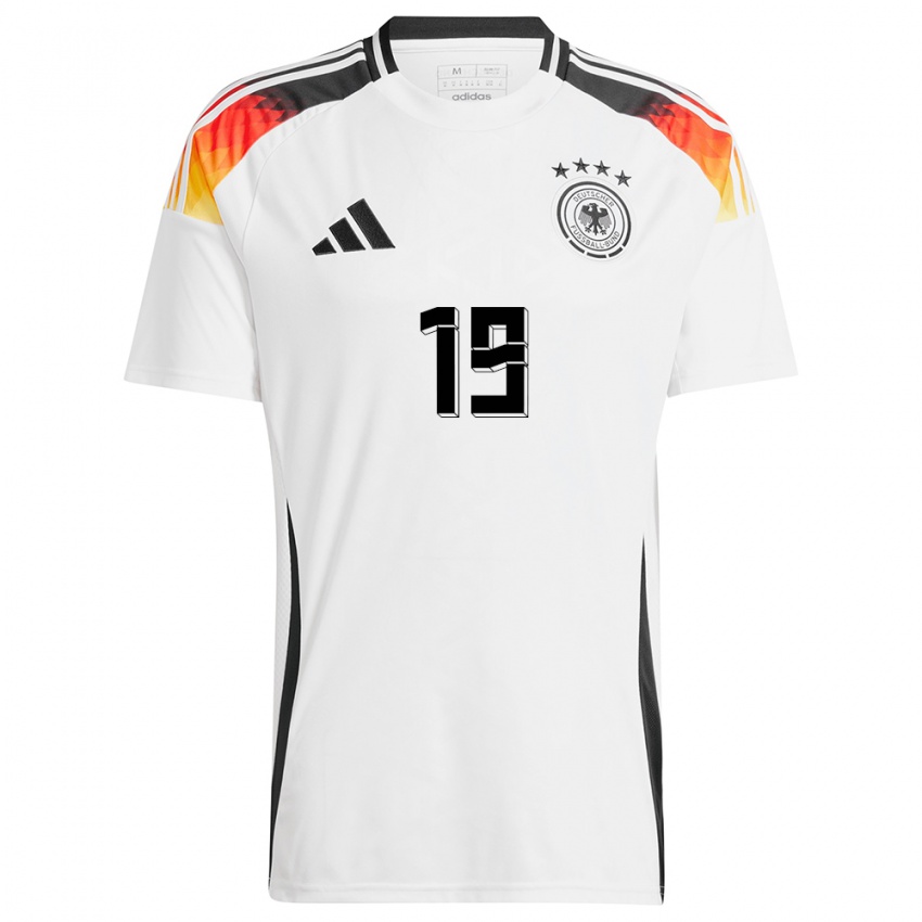Mujer Camiseta Alemania Leroy Sane #19 Blanco 1ª Equipación 24-26 La Camisa