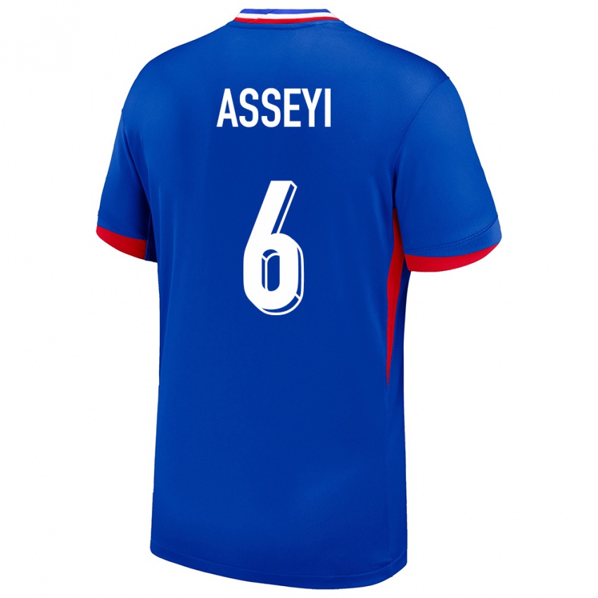 Mujer Camiseta Francia Viviane Asseyi #6 Azul 1ª Equipación 24-26 La Camisa