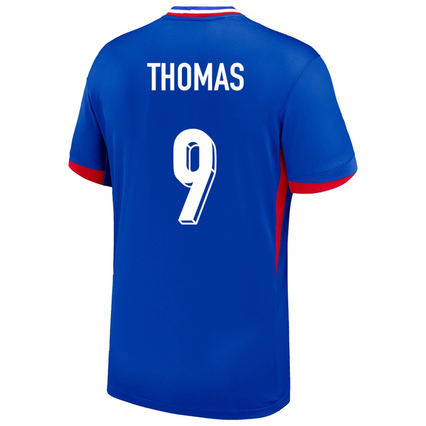 Mujer Camiseta Francia Lindsey Thomas #9 Azul 1ª Equipación 24-26 La Camisa