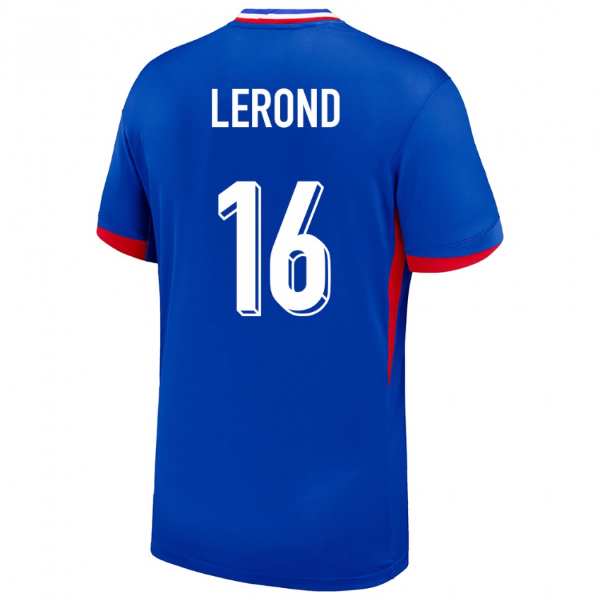 Mujer Camiseta Francia Justine Lerond #16 Azul 1ª Equipación 24-26 La Camisa