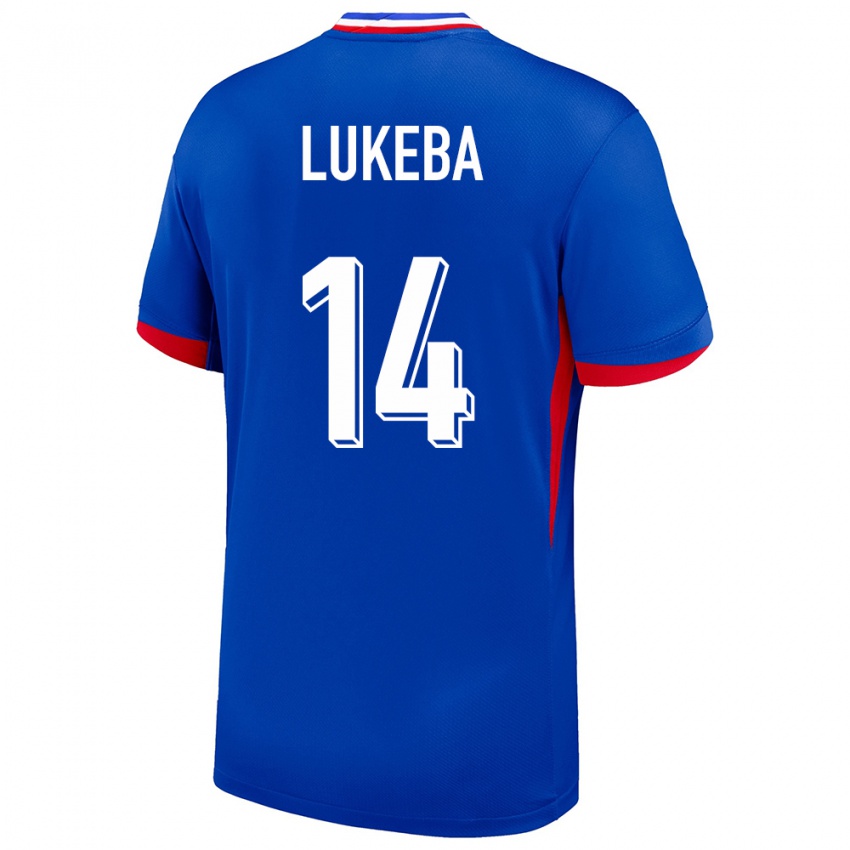 Mujer Camiseta Francia Castello Lukeba #14 Azul 1ª Equipación 24-26 La Camisa