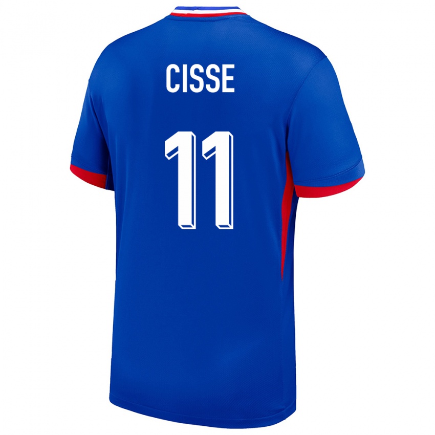 Mujer Camiseta Francia Lamine Cisse #11 Azul 1ª Equipación 24-26 La Camisa