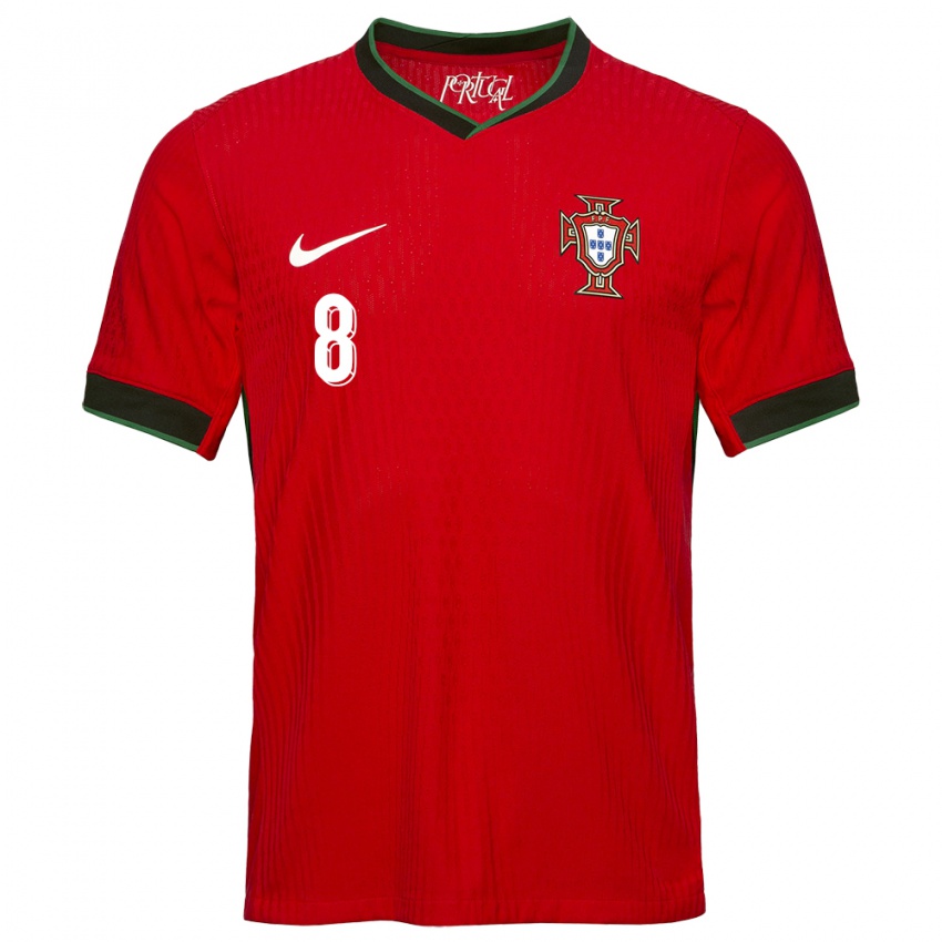 Mujer Camiseta Portugal Bruno Fernandes #8 Rojo 1ª Equipación 24-26 La Camisa
