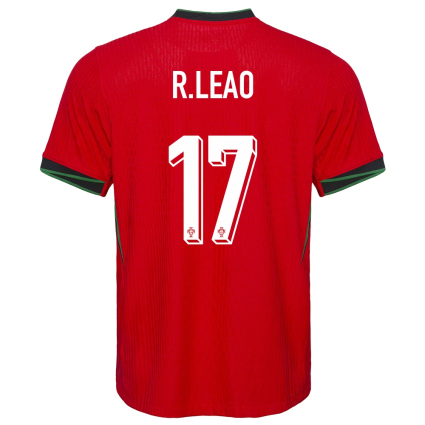 Mujer Camiseta Portugal Rafael Leao #17 Rojo 1ª Equipación 24-26 La Camisa