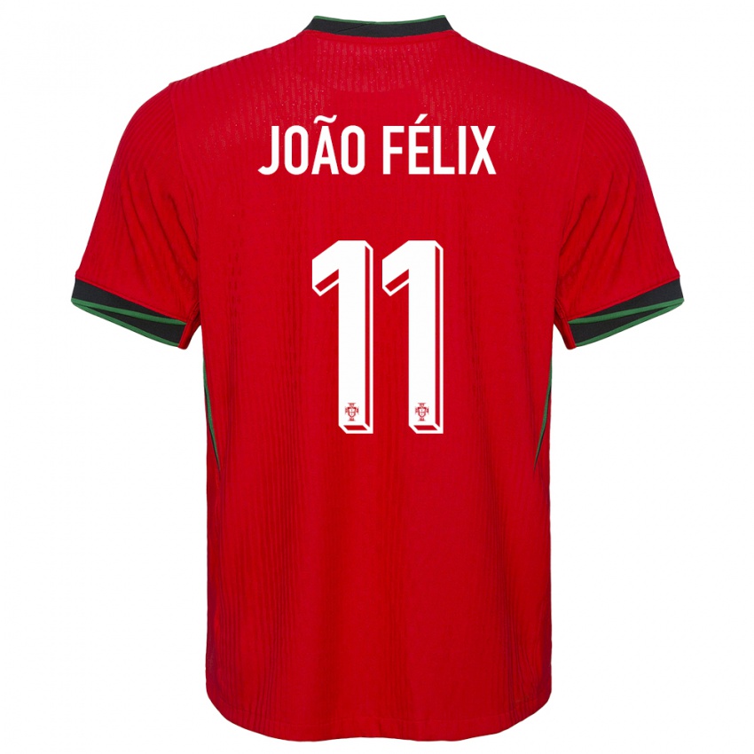 Mujer Camiseta Portugal Joao Felix #11 Rojo 1ª Equipación 24-26 La Camisa