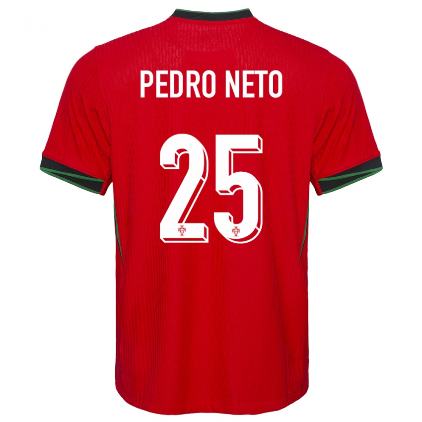 Mujer Camiseta Portugal Pedro Neto #25 Rojo 1ª Equipación 24-26 La Camisa