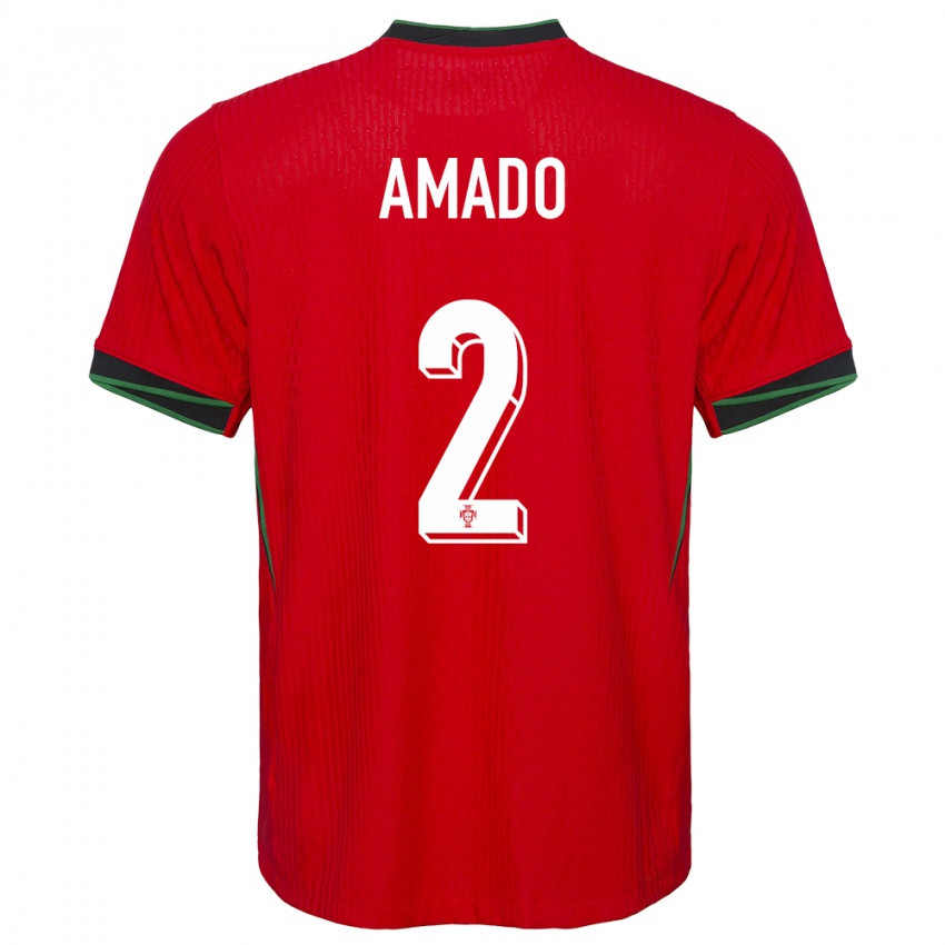 Mujer Camiseta Portugal Catarina Amado #2 Rojo 1ª Equipación 24-26 La Camisa