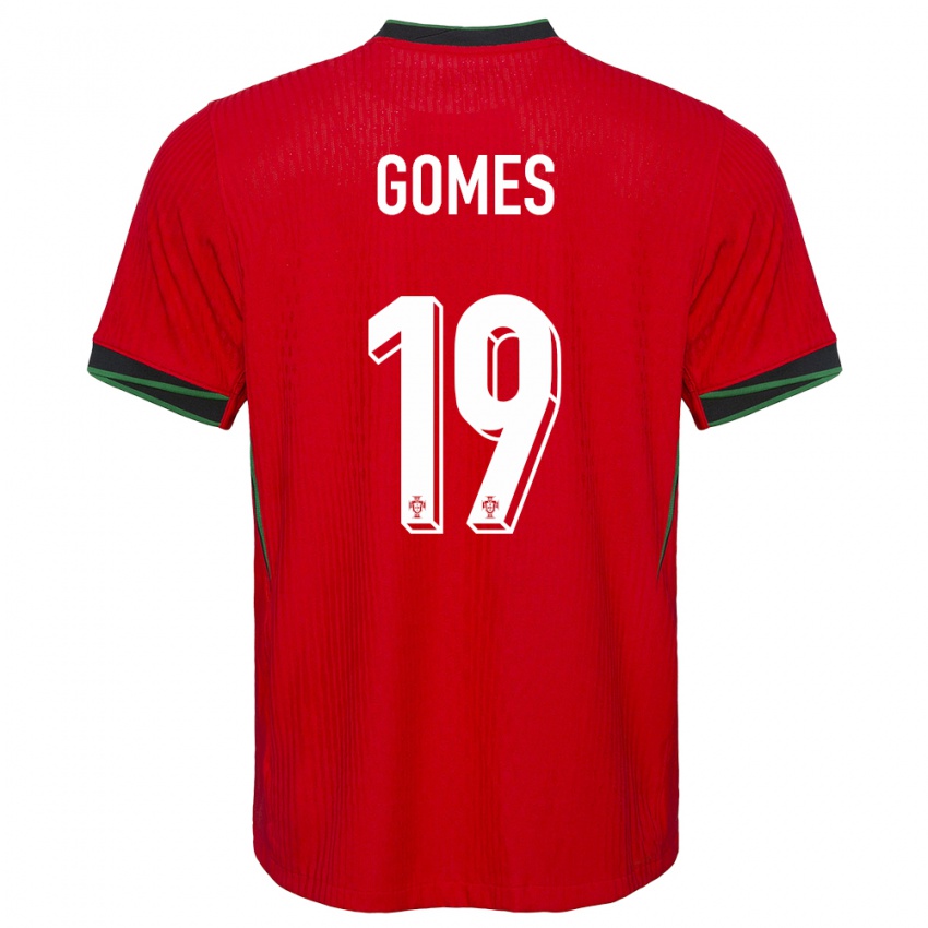 Mujer Camiseta Portugal Diana Gomes #19 Rojo 1ª Equipación 24-26 La Camisa