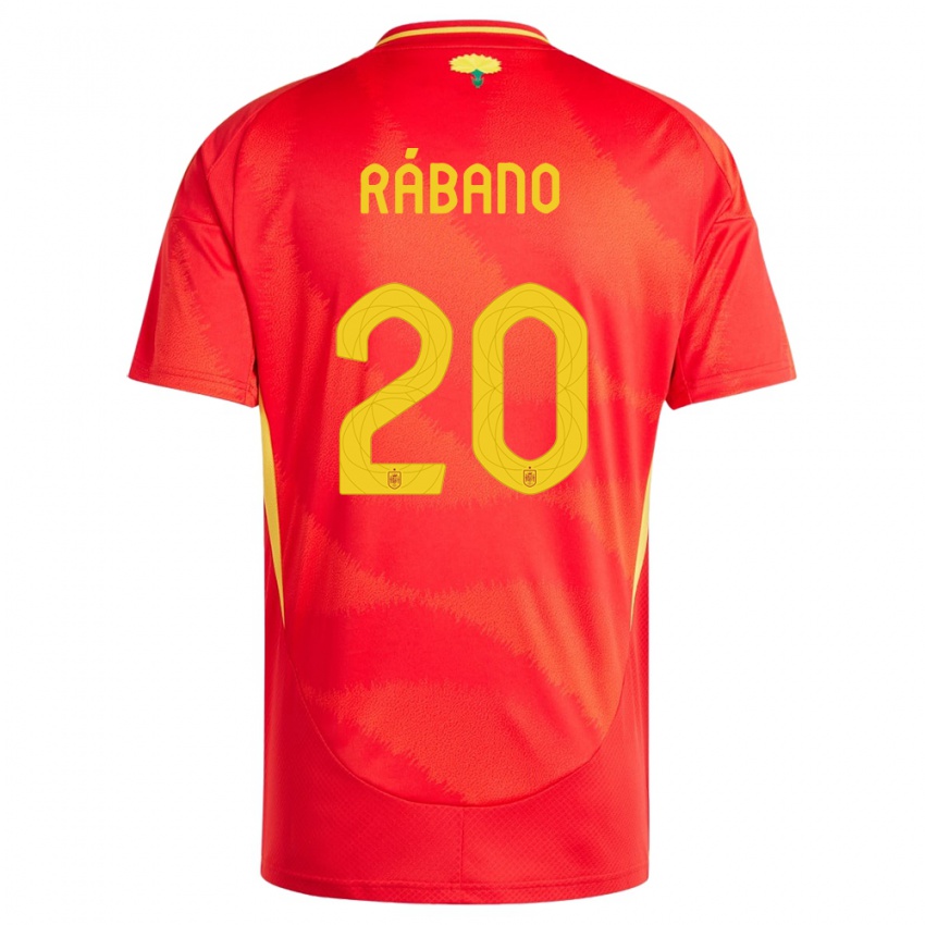 Mujer Camiseta España Nuria Rabano #20 Rojo 1ª Equipación 24-26 La Camisa