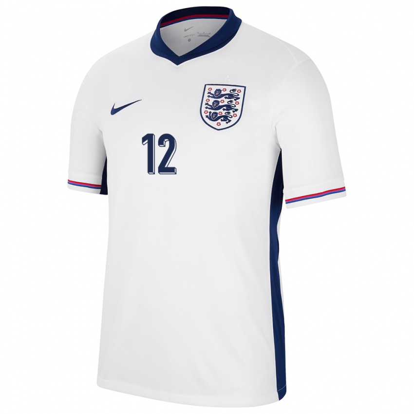 Mujer Camiseta Inglaterra Kieran Trippier #12 Blanco 1ª Equipación 24-26 La Camisa