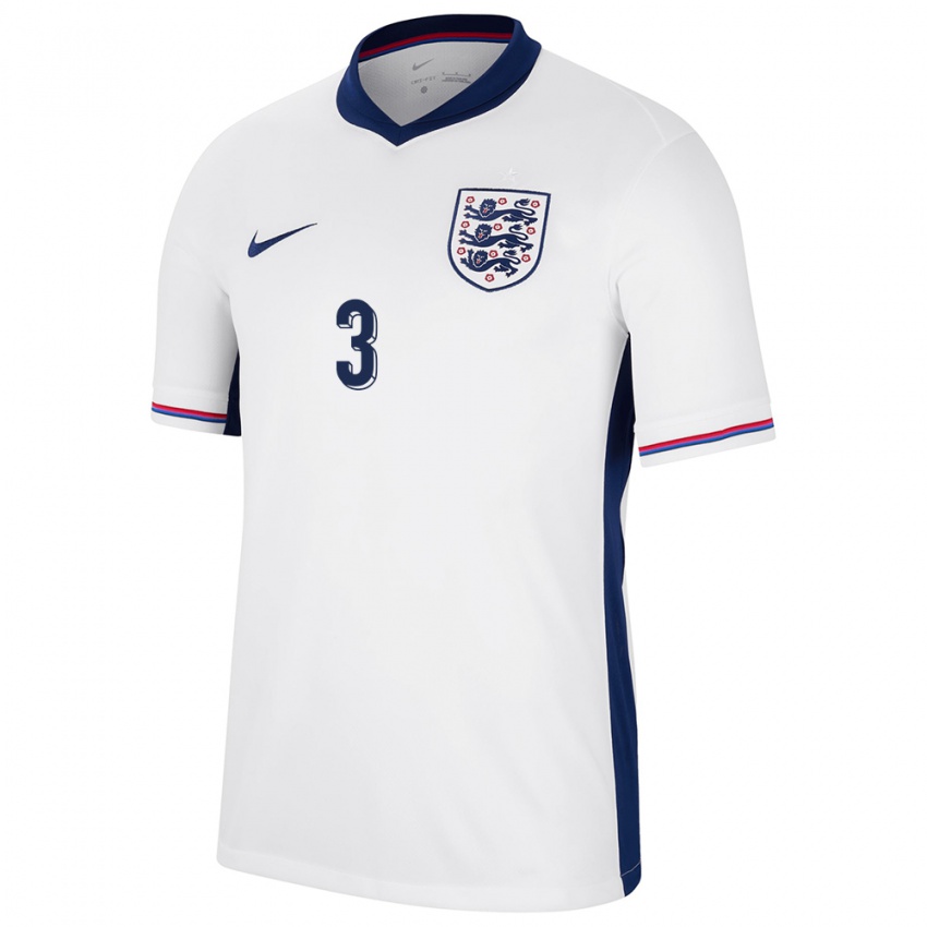 Mujer Camiseta Inglaterra Luke Shaw #3 Blanco 1ª Equipación 24-26 La Camisa