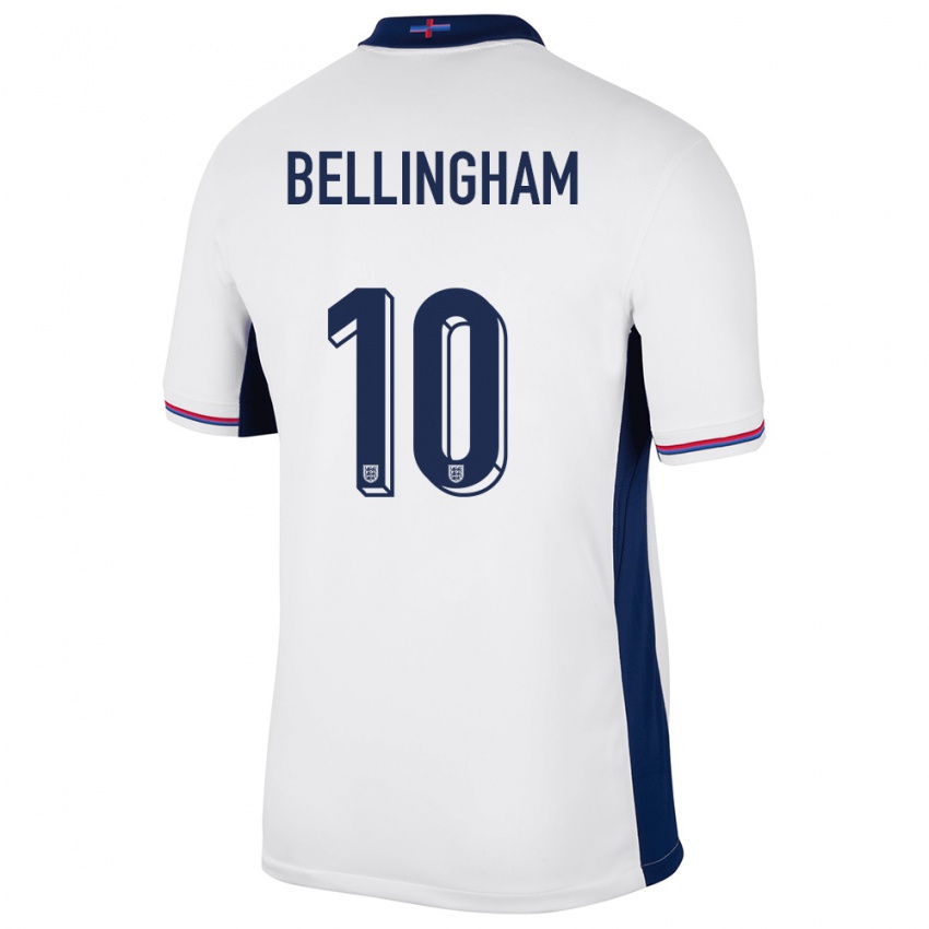 Mujer Camiseta Inglaterra Jude Bellingham #10 Blanco 1ª Equipación 24-26 La Camisa