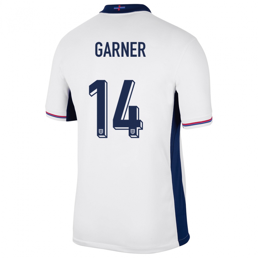 Mujer Camiseta Inglaterra James Garner #14 Blanco 1ª Equipación 24-26 La Camisa