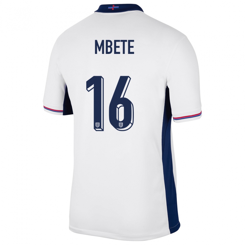 Mujer Camiseta Inglaterra Luke Mbete #16 Blanco 1ª Equipación 24-26 La Camisa