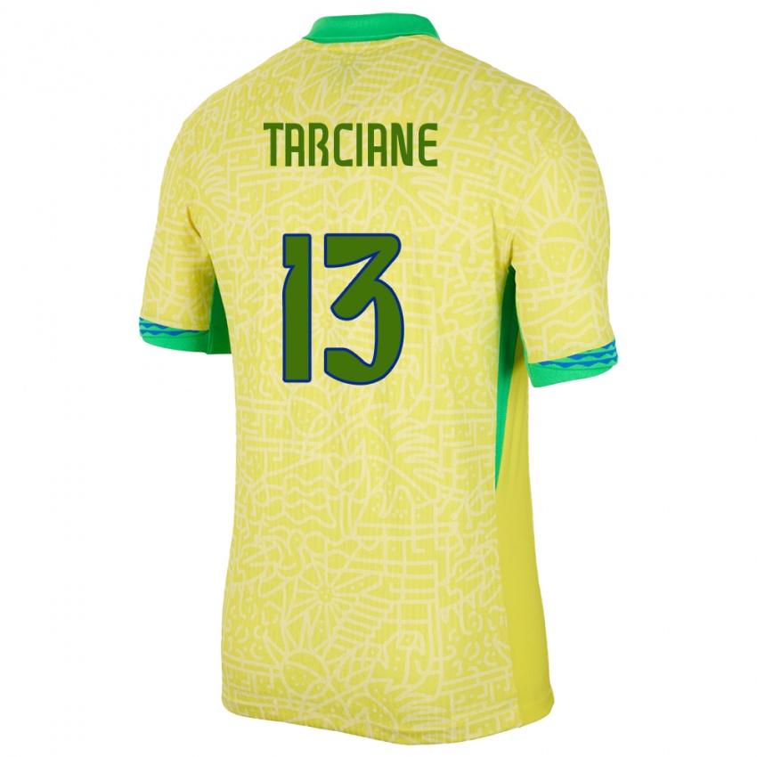 Mujer Camiseta Brasil Tarciane #13 Amarillo 1ª Equipación 24-26 La Camisa