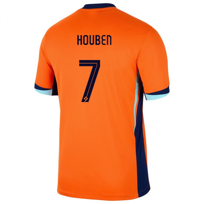 Mujer Camiseta Países Bajos Iggy Houben #7 Naranja 1ª Equipación 24-26 La Camisa