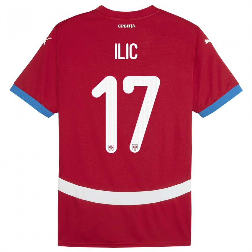 Mujer Camiseta Serbia Ivan Ilic #17 Rojo 1ª Equipación 24-26 La Camisa