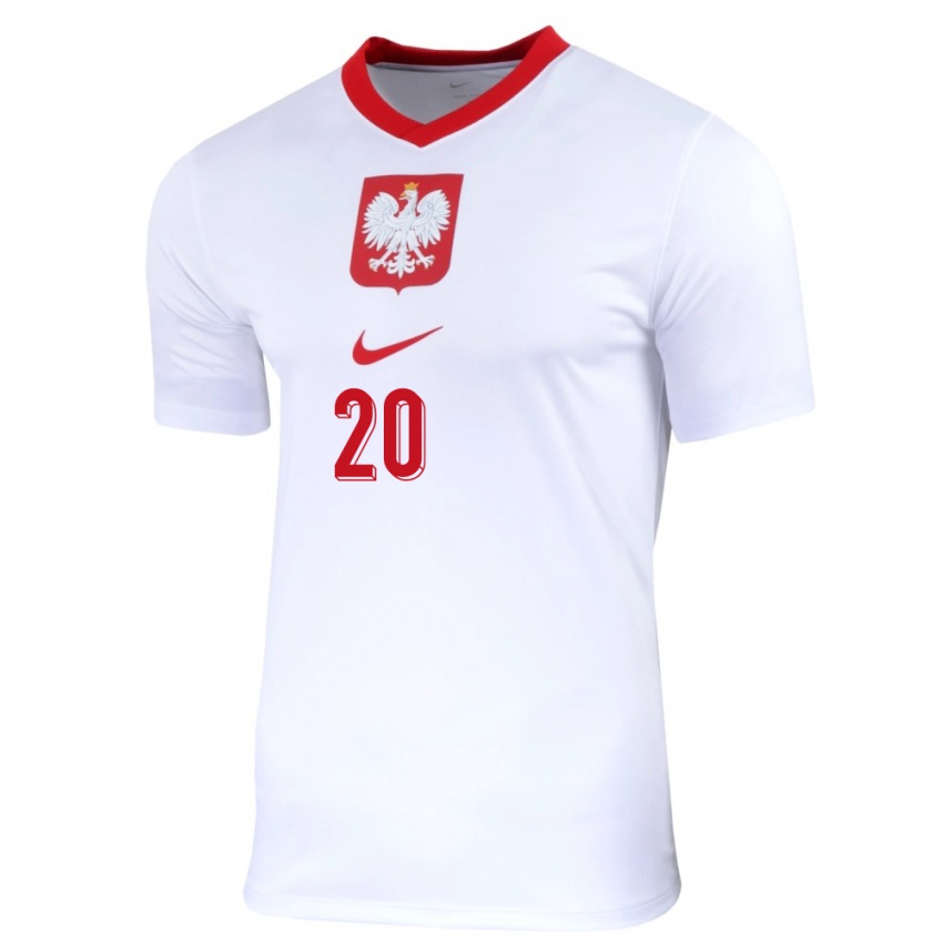 Mujer Camiseta Polonia Filip Rejczyk #20 Blanco 1ª Equipación 24-26 La Camisa