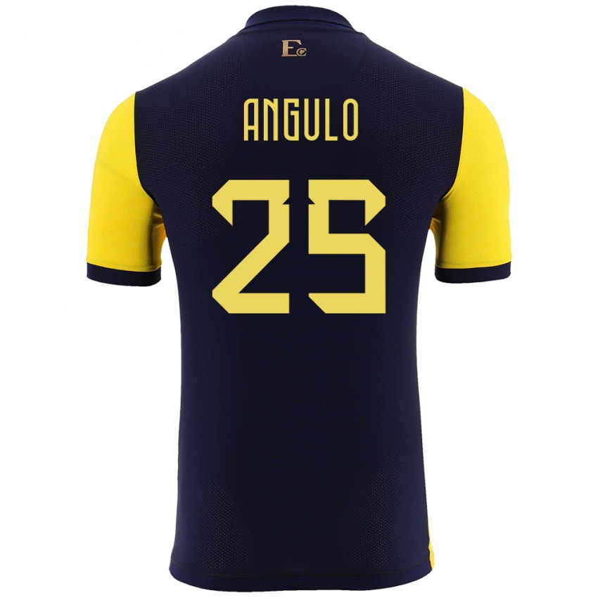 Mujer Camiseta Ecuador Nilson Angulo #25 Amarillo 1ª Equipación 24-26 La Camisa