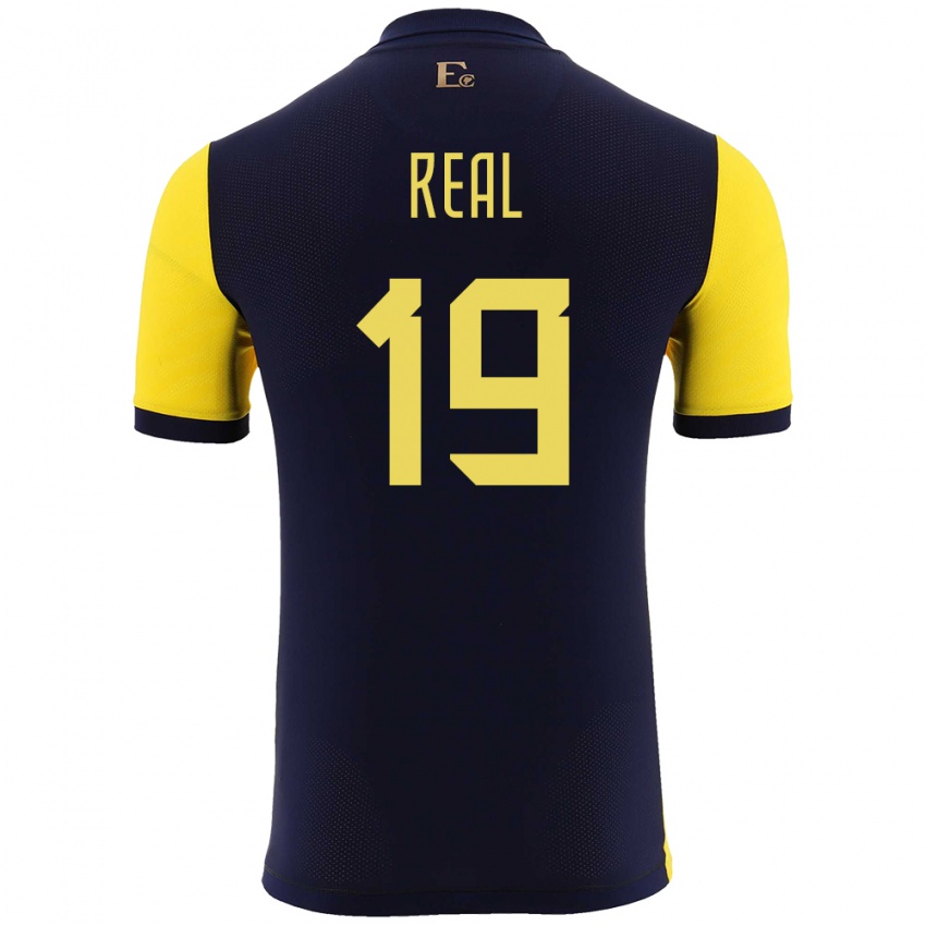 Mujer Camiseta Ecuador Kerlly Real #19 Amarillo 1ª Equipación 24-26 La Camisa