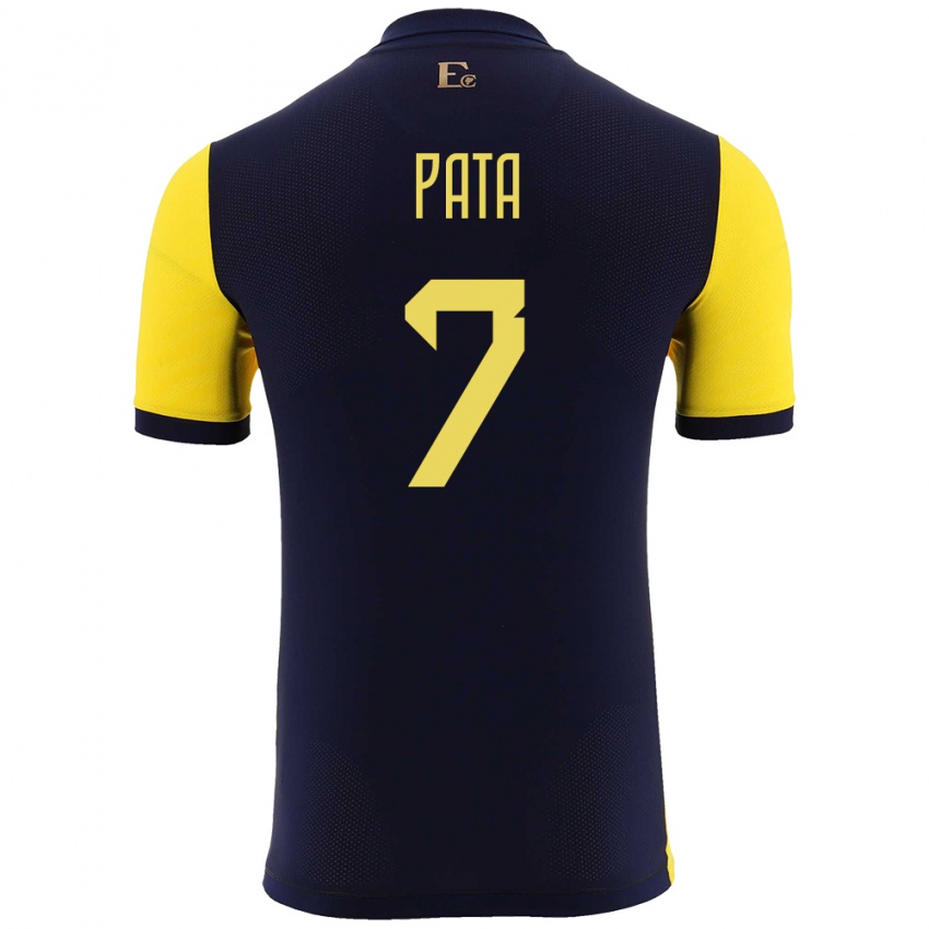 Mujer Camiseta Ecuador Emerson Pata #7 Amarillo 1ª Equipación 24-26 La Camisa