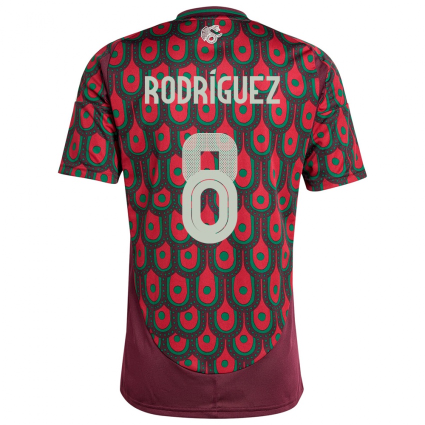 Mujer Camiseta México Carlos Rodriguez #8 Granate 1ª Equipación 24-26 La Camisa