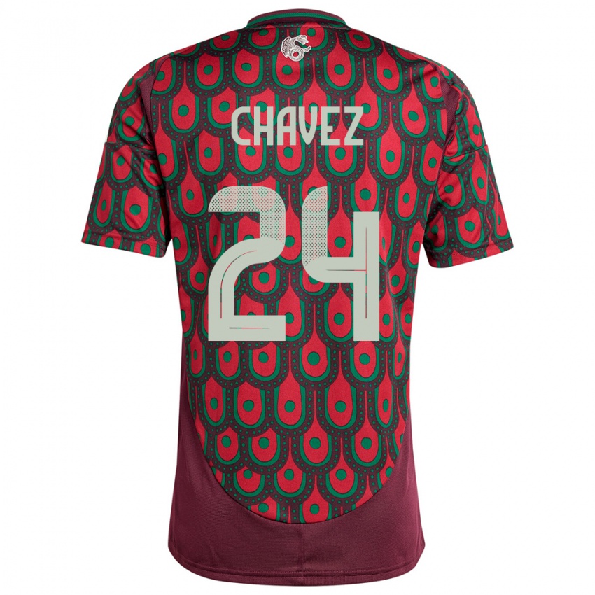 Mujer Camiseta México Luis Chavez #24 Granate 1ª Equipación 24-26 La Camisa