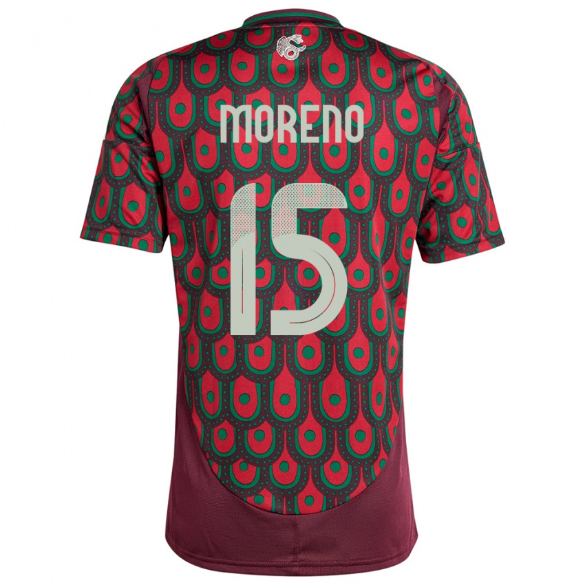 Mujer Camiseta México Hector Moreno #15 Granate 1ª Equipación 24-26 La Camisa