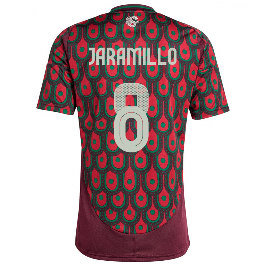 Mujer Camiseta México Carolina Jaramillo #8 Granate 1ª Equipación 24-26 La Camisa