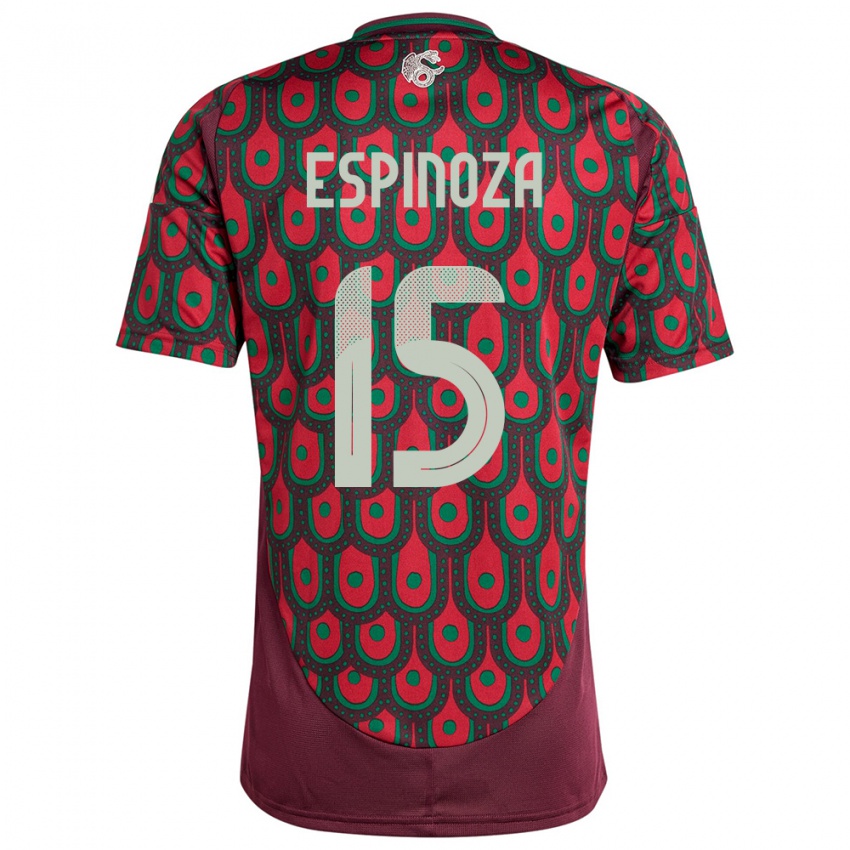 Mujer Camiseta México Greta Espinoza #15 Granate 1ª Equipación 24-26 La Camisa