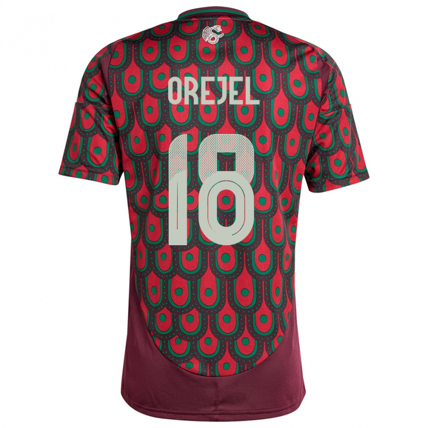 Mujer Camiseta México Jocelyn Orejel #18 Granate 1ª Equipación 24-26 La Camisa