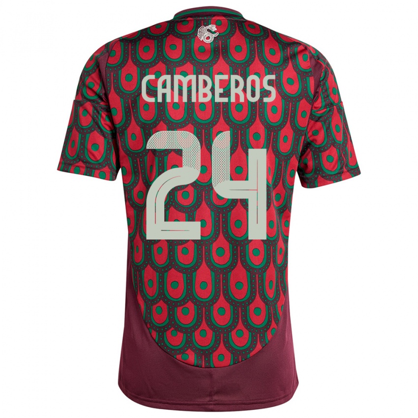 Mujer Camiseta México Scarlett Camberos #24 Granate 1ª Equipación 24-26 La Camisa