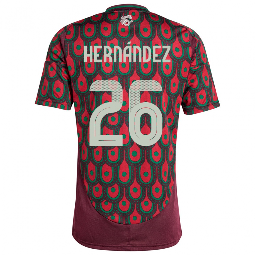 Mujer Camiseta México Nicolette Hernandez #26 Granate 1ª Equipación 24-26 La Camisa