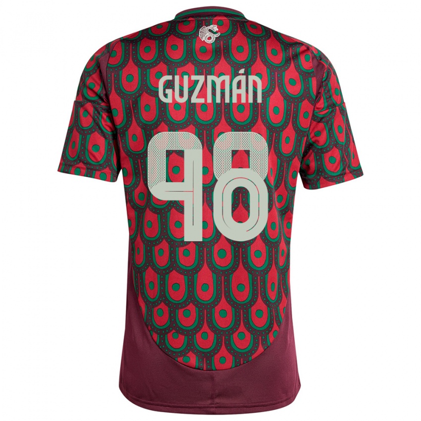 Mujer Camiseta México Kinberly Guzman #98 Granate 1ª Equipación 24-26 La Camisa