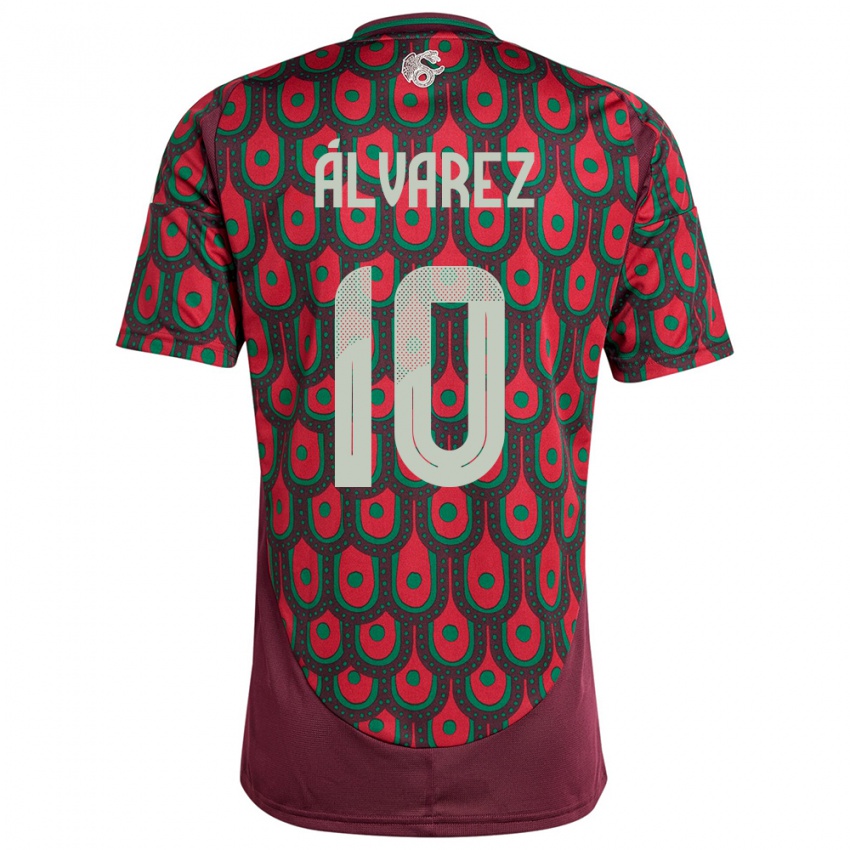 Mujer Camiseta México Efrain Alvarez #10 Granate 1ª Equipación 24-26 La Camisa