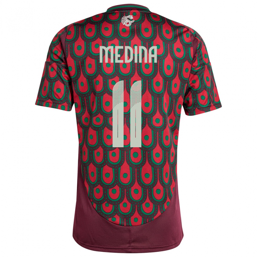 Mujer Camiseta México Diego Medina #11 Granate 1ª Equipación 24-26 La Camisa