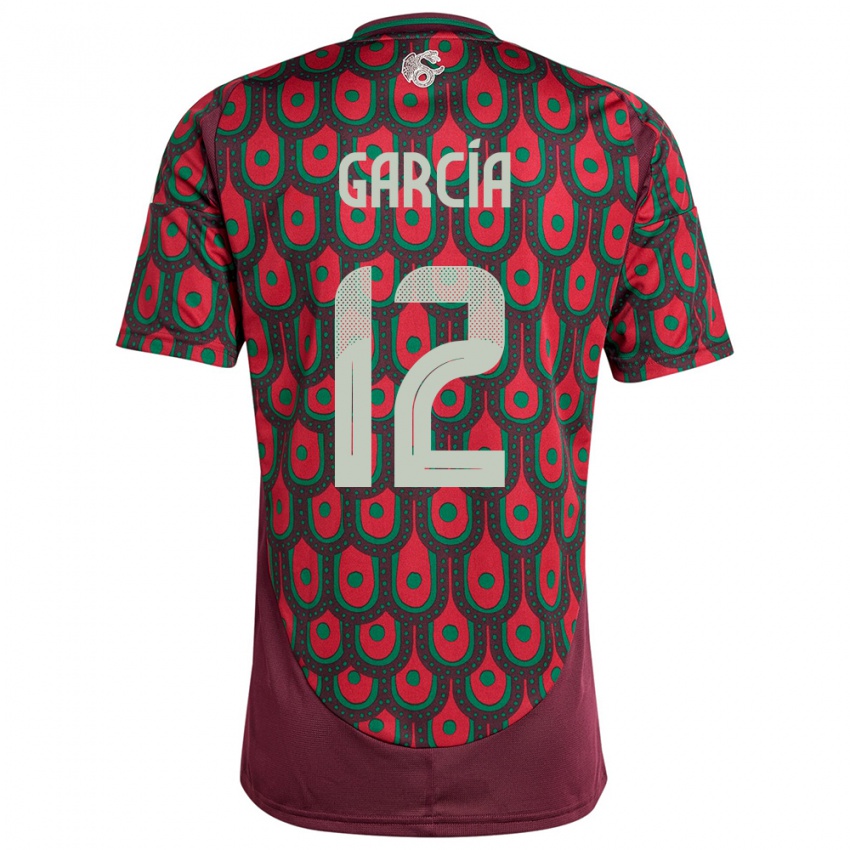 Mujer Camiseta México Eduardo Garcia #12 Granate 1ª Equipación 24-26 La Camisa