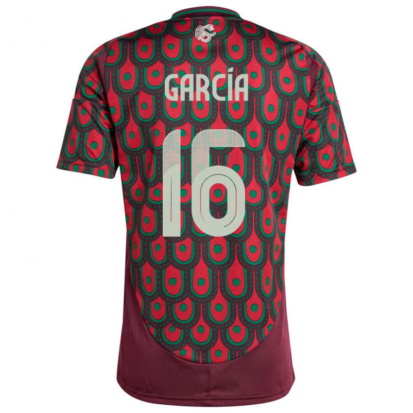 Mujer Camiseta México Uziel Garcia #16 Granate 1ª Equipación 24-26 La Camisa