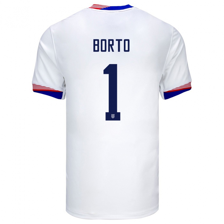 Mujer Camiseta Estados Unidos Alexander Borto #1 Blanco 1ª Equipación 24-26 La Camisa